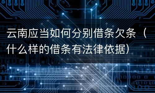 云南应当如何分别借条欠条（什么样的借条有法律依据）