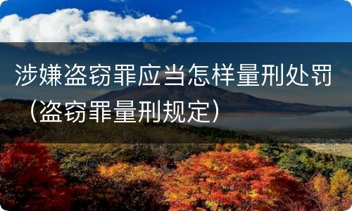 涉嫌盗窃罪应当怎样量刑处罚（盗窃罪量刑规定）