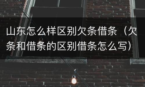 山东怎么样区别欠条借条（欠条和借条的区别借条怎么写）