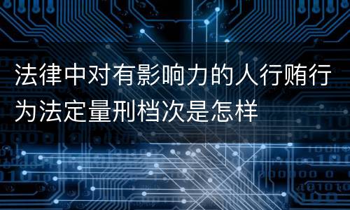 法律中对有影响力的人行贿行为法定量刑档次是怎样
