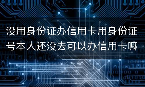 没用身份证办信用卡用身份证号本人还没去可以办信用卡嘛，老师。