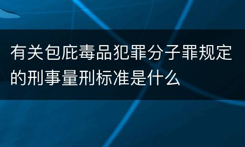 有关包庇毒品犯罪分子罪规定的刑事量刑标准是什么