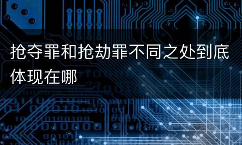 抢夺罪和抢劫罪不同之处到底体现在哪
