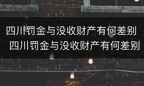 四川罚金与没收财产有何差别 四川罚金与没收财产有何差别呢
