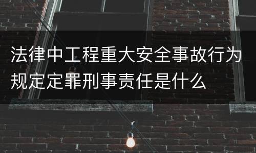 法律中工程重大安全事故行为规定定罪刑事责任是什么