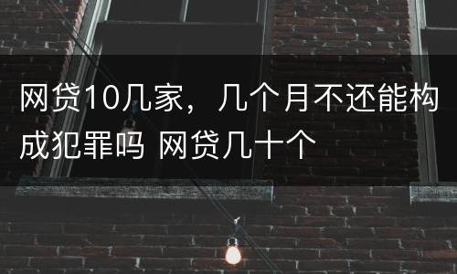 网贷10几家，几个月不还能构成犯罪吗 网贷几十个