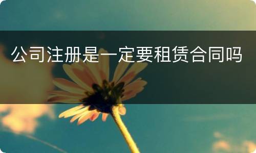 公司注册是一定要租赁合同吗