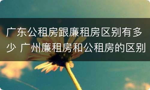 广东公租房跟廉租房区别有多少 广州廉租房和公租房的区别
