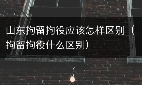 山东拘留拘役应该怎样区别（拘留拘役什么区别）