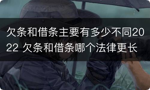 欠条和借条主要有多少不同2022 欠条和借条哪个法律更长