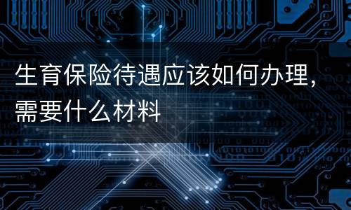 生育保险待遇应该如何办理，需要什么材料