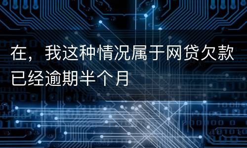 在，我这种情况属于网贷欠款已经逾期半个月