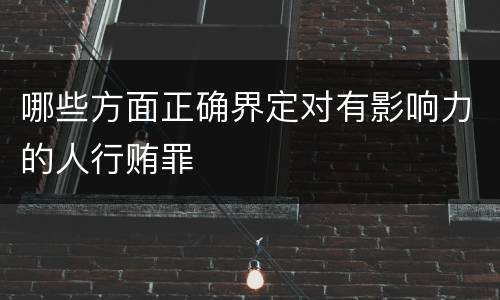 哪些方面正确界定对有影响力的人行贿罪