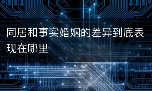 同居和事实婚姻的差异到底表现在哪里