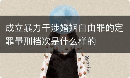 成立暴力干涉婚姻自由罪的定罪量刑档次是什么样的