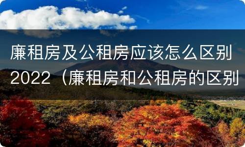 廉租房及公租房应该怎么区别2022（廉租房和公租房的区别到底是什么）