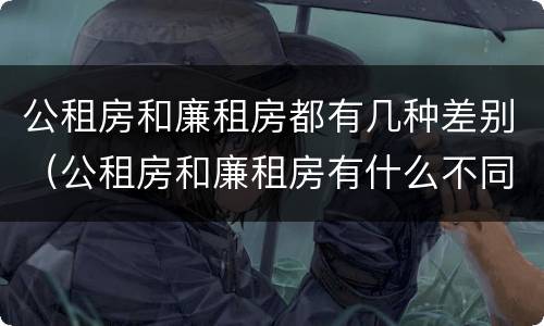 公租房和廉租房都有几种差别（公租房和廉租房有什么不同?）