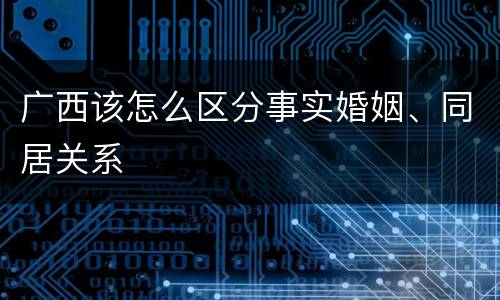 广西该怎么区分事实婚姻、同居关系