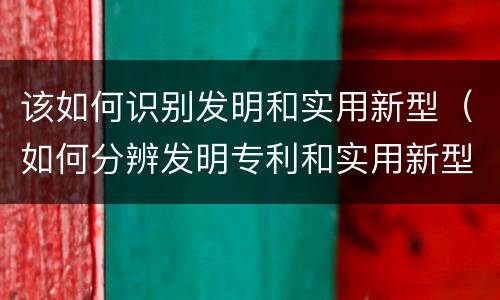 该如何识别发明和实用新型（如何分辨发明专利和实用新型）