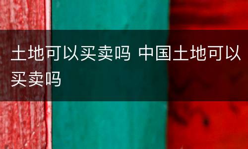 土地可以买卖吗 中国土地可以买卖吗