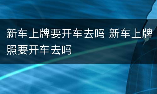 新车上牌要开车去吗 新车上牌照要开车去吗