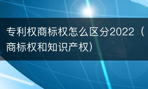 专利权商标权怎么区分2022（商标权和知识产权）