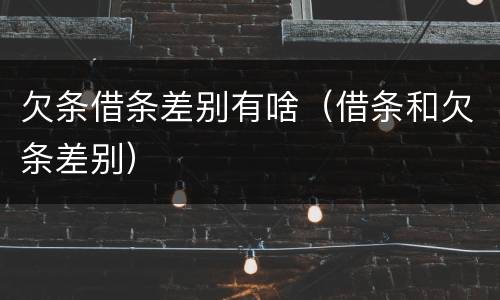 欠条借条差别有啥（借条和欠条差别）