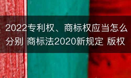 2022专利权、商标权应当怎么分别 商标法2020新规定 版权