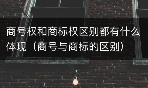商号权和商标权区别都有什么体现（商号与商标的区别）