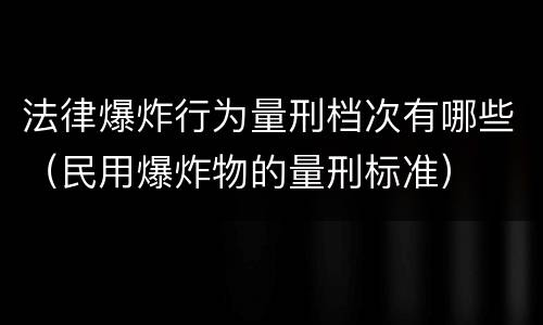 法律爆炸行为量刑档次有哪些（民用爆炸物的量刑标准）