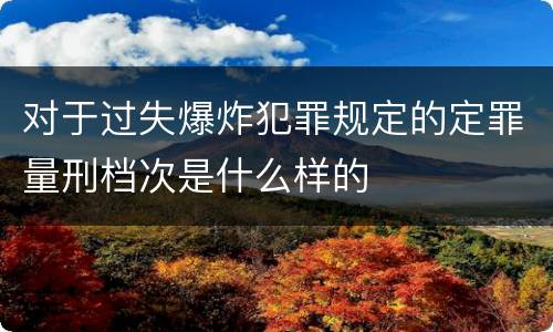 对于过失爆炸犯罪规定的定罪量刑档次是什么样的