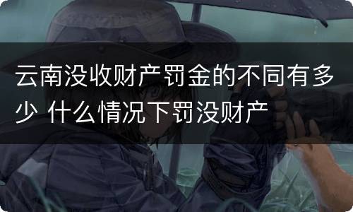 云南没收财产罚金的不同有多少 什么情况下罚没财产