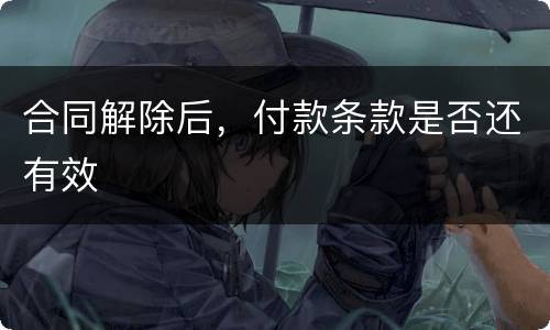 合同解除后，付款条款是否还有效