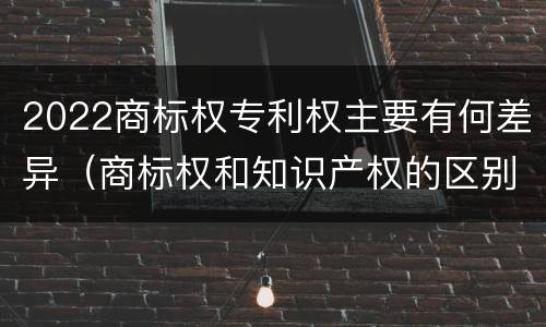 2022商标权专利权主要有何差异（商标权和知识产权的区别）