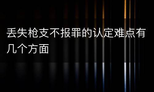 丢失枪支不报罪的认定难点有几个方面