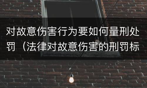 对故意伤害行为要如何量刑处罚（法律对故意伤害的刑罚标准）