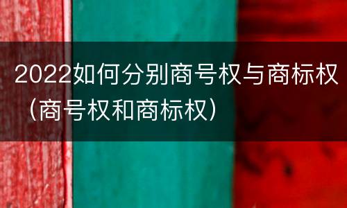 2022如何分别商号权与商标权（商号权和商标权）