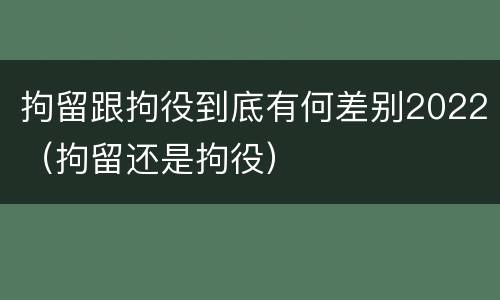 拘留跟拘役到底有何差别2022（拘留还是拘役）
