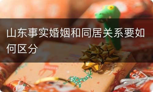 山东事实婚姻和同居关系要如何区分