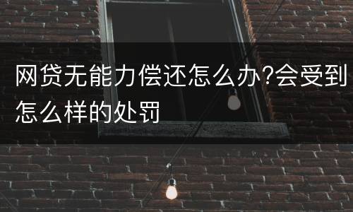 网贷无能力偿还怎么办?会受到怎么样的处罚