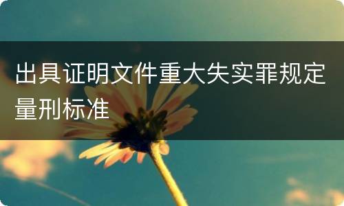 出具证明文件重大失实罪规定量刑标准