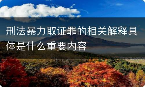 刑法暴力取证罪的相关解释具体是什么重要内容