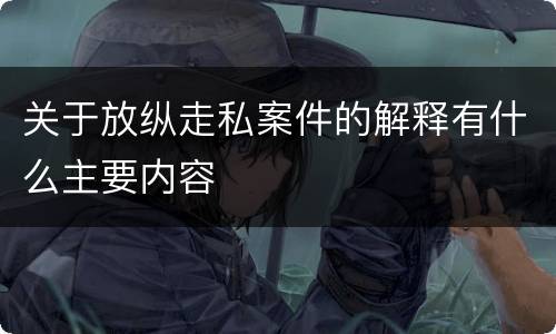 关于放纵走私案件的解释有什么主要内容