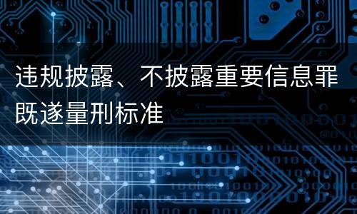 违规披露、不披露重要信息罪既遂量刑标准