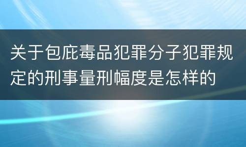 关于包庇毒品犯罪分子犯罪规定的刑事量刑幅度是怎样的