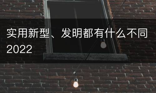 实用新型、发明都有什么不同2022