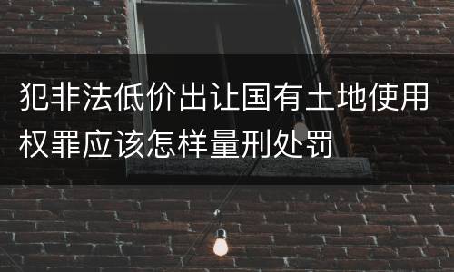 犯非法低价出让国有土地使用权罪应该怎样量刑处罚