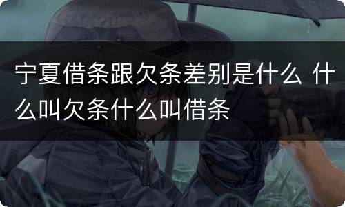 宁夏借条跟欠条差别是什么 什么叫欠条什么叫借条
