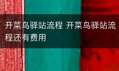 开菜鸟驿站流程 开菜鸟驿站流程还有费用