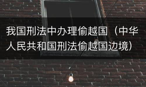 我国刑法中办理偷越国（中华人民共和国刑法偷越国边境）